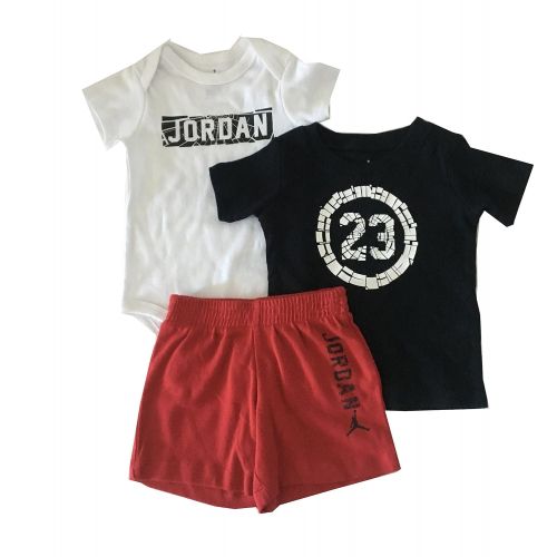 조던 Jordan Infant Boys 3-Piece Bodysuit, Tee Shirt, and Shorts Set Gym Red Size 9-12 Months