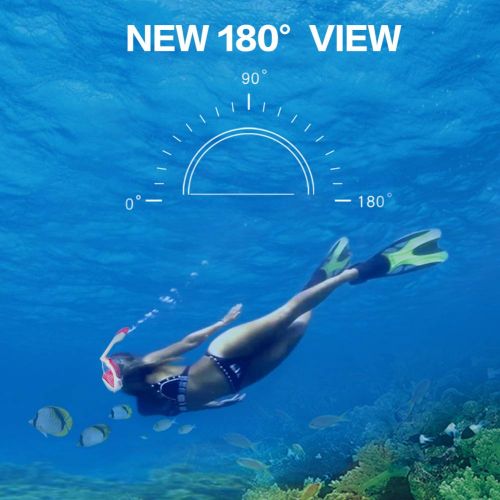  Jorlano Snorkel Mask - 180°Panoramic View Full Face Snorkel Mask Gear for Adults and Kids with Camera Mount,Foldable Snorkeling Mask and Gear Set Anti-Fog Anti-Leak with Adjustable Head St
