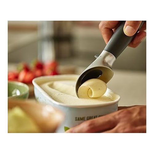 조셉조셉 Joseph Joseph Elevate Ice Cream scoop with easy trigger release and intergrated tool rest improves hygiene, Non slip handle