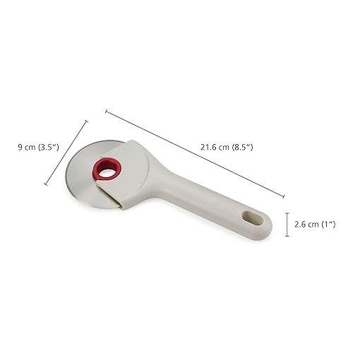 조셉조셉 Joseph Joseph Ringo Easy Clean Pizza Wheel Cutter Slicer, Stainless Steel blade, Dishwasher safe