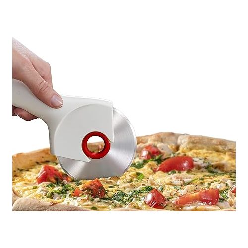 조셉조셉 Joseph Joseph Ringo Easy Clean Pizza Wheel Cutter Slicer, Stainless Steel blade, Dishwasher safe