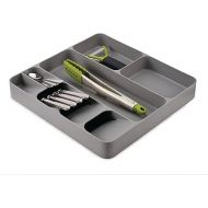 Joseph Joseph DrawerStore Compact Utensil Organizer For Kitchen Drawer Silverware, Flatware Tray, Large, Grey