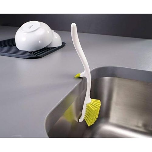 조셉조셉 Joseph Joseph Edge Dish Brush with Integrated Sink Rest, Green