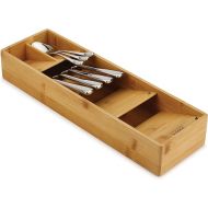Joseph Joseph DrawerStore Compact Utensil Organizer For Kitchen Drawer Silverware, Flatware Tray, Small, Bamboo