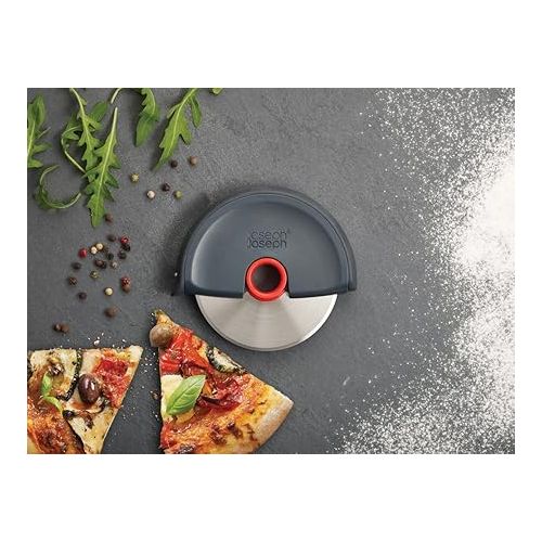 조셉조셉 Joseph Joseph Disc Easy-Clean Pizza Wheel, Grey/Red
