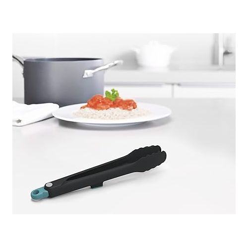 조셉조셉 Joseph Joseph Duo Lockable Tongs Hygienic with Integrated Tool Rest & Non-Slip Feet, Suitable for Non-Stick Cookware, Heat-Resistant