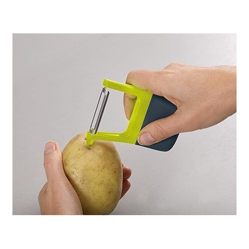 조셉조셉 Joseph Joseph Duo Easy-Grip Straight Potato and Vegetable Kitchen Peeler, Green