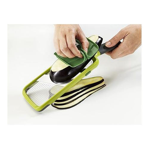 조셉조셉 Joseph Joseph Multi Hand-held Mandoline Slicer with Food Grip and Adjustable Blades Dishwasher Safe, One-size, Green