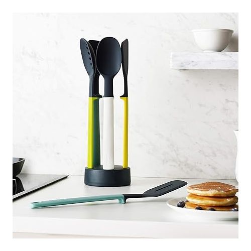 조셉조셉 Joseph Joseph Elevate Silicone Kitchen Utensil Set with Compact Storage Stand, 5-piece, Opal