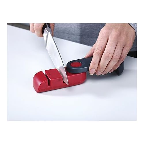 조셉조셉 Joseph Joseph Rota Folding Knife Sharpener and Honer, Red