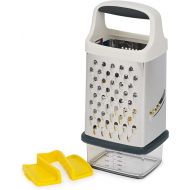 Joseph Joseph Multi-Grip Box Grater with Precision food grip, Stainless Steel blades for grating and slicing, non-slip base, Dishwasher safe