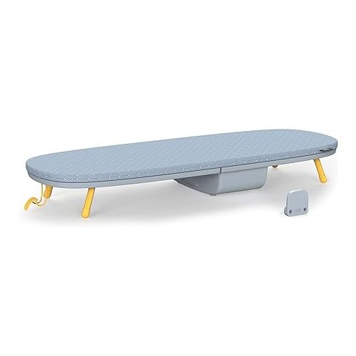 조셉조셉 Joseph Joseph Folding Tabletop Ironing Board with Iron Holder, Compact, Space-Saving, Grey/Yellow