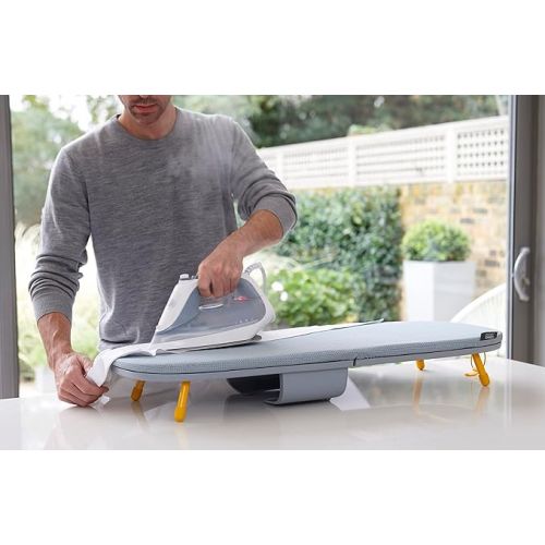 조셉조셉 Joseph Joseph Folding Tabletop Ironing Board with Iron Holder, Compact, Space-Saving, Grey/Yellow
