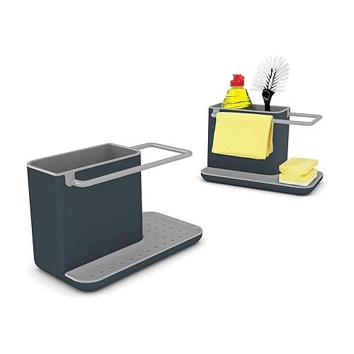 조셉조셉 Joseph Joseph Sink Caddy Kitchen Sink Organizer Sponge Holder Dishwasher-Safe, Regular, Gray