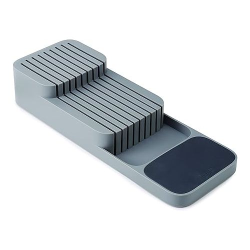 조셉조셉 Joseph Joseph DrawerStore Knife Organizer, holds up to 9 knives, Kitchen Organization & Drawer Storage - Compact, Grey