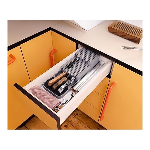 조셉조셉 Joseph Joseph DrawerStore Knife Organizer, holds up to 9 knives, Kitchen Organization & Drawer Storage - Compact, Grey