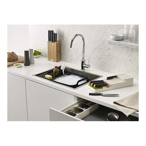 조셉조셉 Joseph Joseph DrawerStore Knife Organizer, holds up to 9 knives, Kitchen Organization & Drawer Storage - Compact, Grey