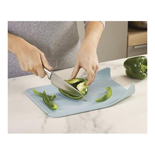 조셉조셉 Joseph Joseph Nest Chop Set of Nesting Plastic Cutting Boards 13.25-inch x 10-inch Chopping Board Kitchen Prep Mat with Curved Edges 3-piece., Large