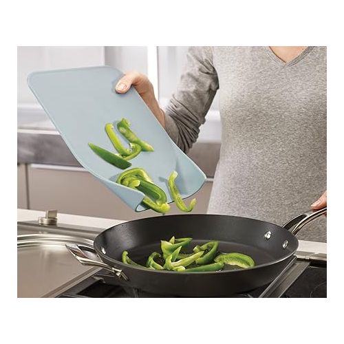 조셉조셉 Joseph Joseph Nest Chop Set of Nesting Plastic Cutting Boards 13.25-inch x 10-inch Chopping Board Kitchen Prep Mat with Curved Edges 3-piece., Large