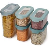 Joseph Joseph CupboardStore Airtight Easy Pour Food Storage Container Scoop, 5-Piece Set, Opal