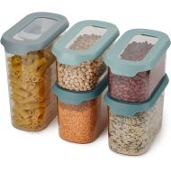 Joseph Joseph CupboardStore Airtight Easy Pour Food Storage Container Scoop, 5-Piece Set, Opal