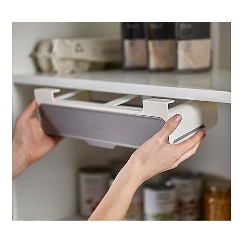 조셉조셉 Joseph Joseph Spice Rack Organizer - Under-Shelf Kitchen Cabinet Storage Solution for Spices, Grey