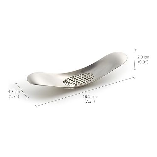 조셉조셉 Joseph Joseph Garlic Rocker Crusher Mincer Press Dishwasher Safe, Stainless Steel