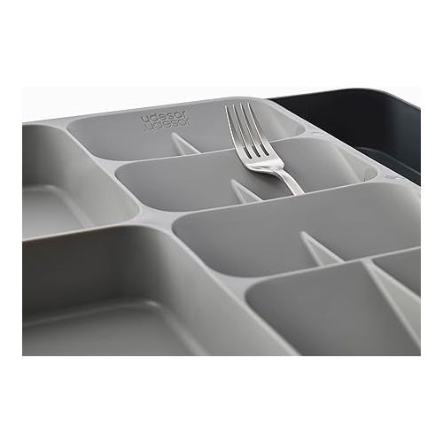 조셉조셉 Joseph Joseph DrawerStore Kitchen Drawer Organizer Tray for Silverware Cutlery Utensils and Gadgets, Expandable, Gray