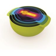 Joseph Joseph Nest 9 Plus, 9 Piece Compact Food Preparation Set with Mixing Bowls, Measuring cups, Sieve and Colander, MultiColor