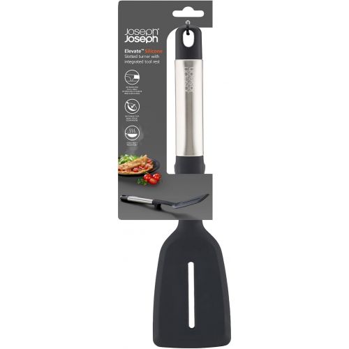 조셉조셉 Joseph Joseph Elevate Silicone Slotted Turner with Integrated Tool Rest, One Size, Stainless Steel