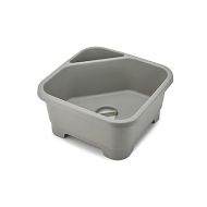 Joseph Joseph Duo Square Wash Dish Basin for Kitchen and RV Basin with Cutlery, Sponges and Brushes Compartment, Grey
