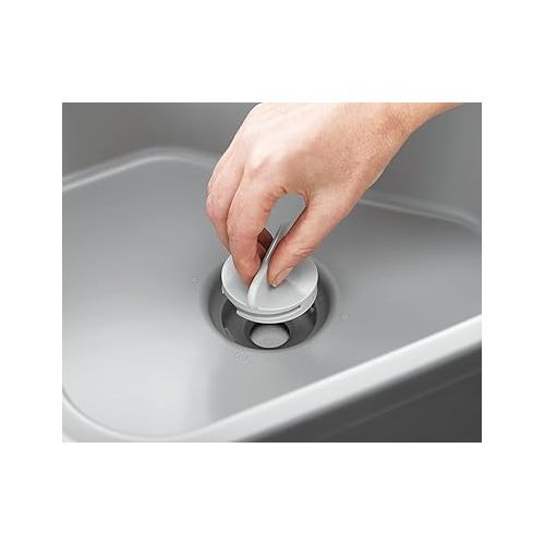 조셉조셉 Joseph Joseph Duo Square Wash Dish Basin for Kitchen and RV Basin with Cutlery, Sponges and Brushes Compartment, Grey