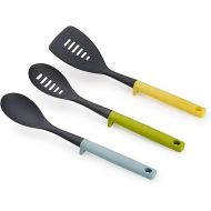 Joseph Joseph Duo 3-Piece Utensil Set with Integrated Tool Rests: Scratch-Free Use on Non-Stick Cookware, Includes Solid & Slotted Spoons and Turner, Heat-Resistant