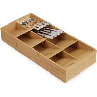 Joseph Joseph Drawer Store - Large Compact Cutlery Drawer Organizer, 8 compartments, Holds 48 Pieces, Bamboo