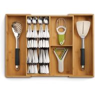 Joseph Joseph DrawerStore Expanding Cutlery, Utensil & Gadgets Organiser, Expandable in Drawer Space Saving Tray, Bamboo