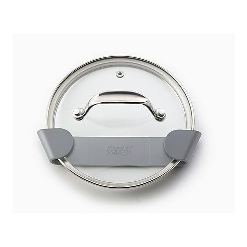 조셉조셉 Joseph Joseph Duo - Set of 3 Pot and Pan Lid Holders, Self Adhesive Wall Mount Storage Organiser, Suitable for Lids Up to 24 cm, 3M VHB Tape Included, Grey