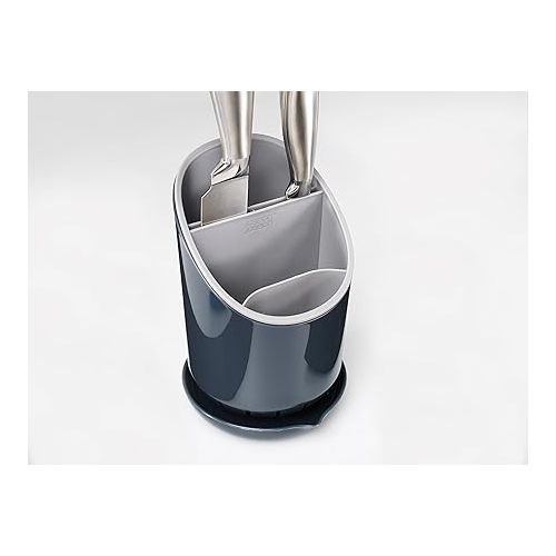 조셉조셉 Joseph Joseph Dock Cutlery Drainer and Organizer, Dark Grey/Grey