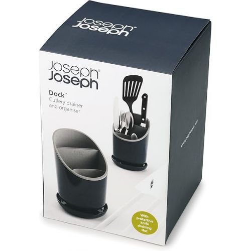 조셉조셉 Joseph Joseph Dock Cutlery Drainer and Organizer, Dark Grey/Grey