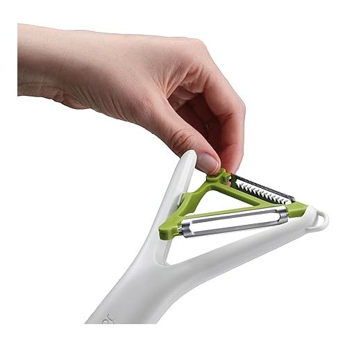 조셉조셉 Joseph Joseph Switch 2-in-1 Potato Peeler, Straight and Julienne stainless steel blades, Dishwasher safe