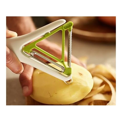 조셉조셉 Joseph Joseph Switch 2-in-1 Potato Peeler, Straight and Julienne stainless steel blades, Dishwasher safe