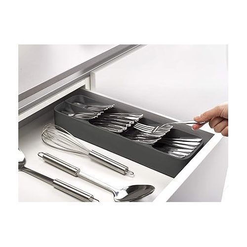 조셉조셉 Joseph Joseph Duo 80082 Duo Cleaning & Organisation Cutlery Organiser, Grey