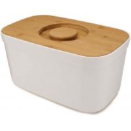 Joseph Joseph Bread Box with Removable Bamboo Cutting Board,White