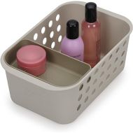 Joseph Joseph EasyStore - Bathroom essentials Storage Basket Organiser with Moveable tray, Ecru, Small