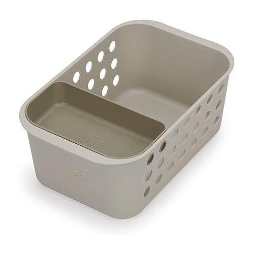 조셉조셉 Joseph Joseph EasyStore - Bathroom essentials Storage Basket Organiser with Moveable tray, Ecru, Small