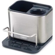 Joseph Joseph Surface Sink Caddy Stainless Steel Sponge Holder Organizer Tidy Drains Water for Kitchen, Small, Silver