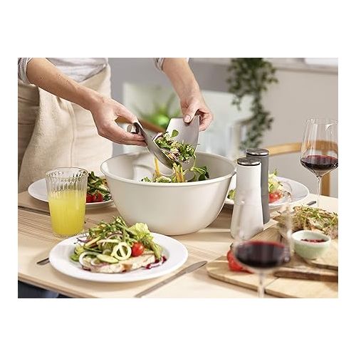 조셉조셉 Joseph Joseph 20155 Uno Salad Bowl & Stainless-Steel Servers Set, 3-Pieces, Stone