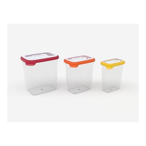 조셉조셉 Joseph Joseph Nest Storage Tall Plastic Food Storage Containers Set with Lids Airtight Microwave Safe, 6-Piece