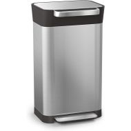 Joseph Joseph Intelligent Waste Titan Trash Can Compactor with Odor Filter, Holds Up to 90L After Compaction, Stainless Steel, 30L