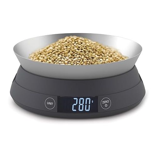 조셉조셉 Joseph Joseph 40054 SwitchScale Digital Scale with Reversible Lid, Gray