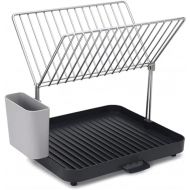 Joseph Joseph Y-Rack Dish Rack and Drain Board Set with Cutlery Organizer Drainer Drying Tray, Large, Gray